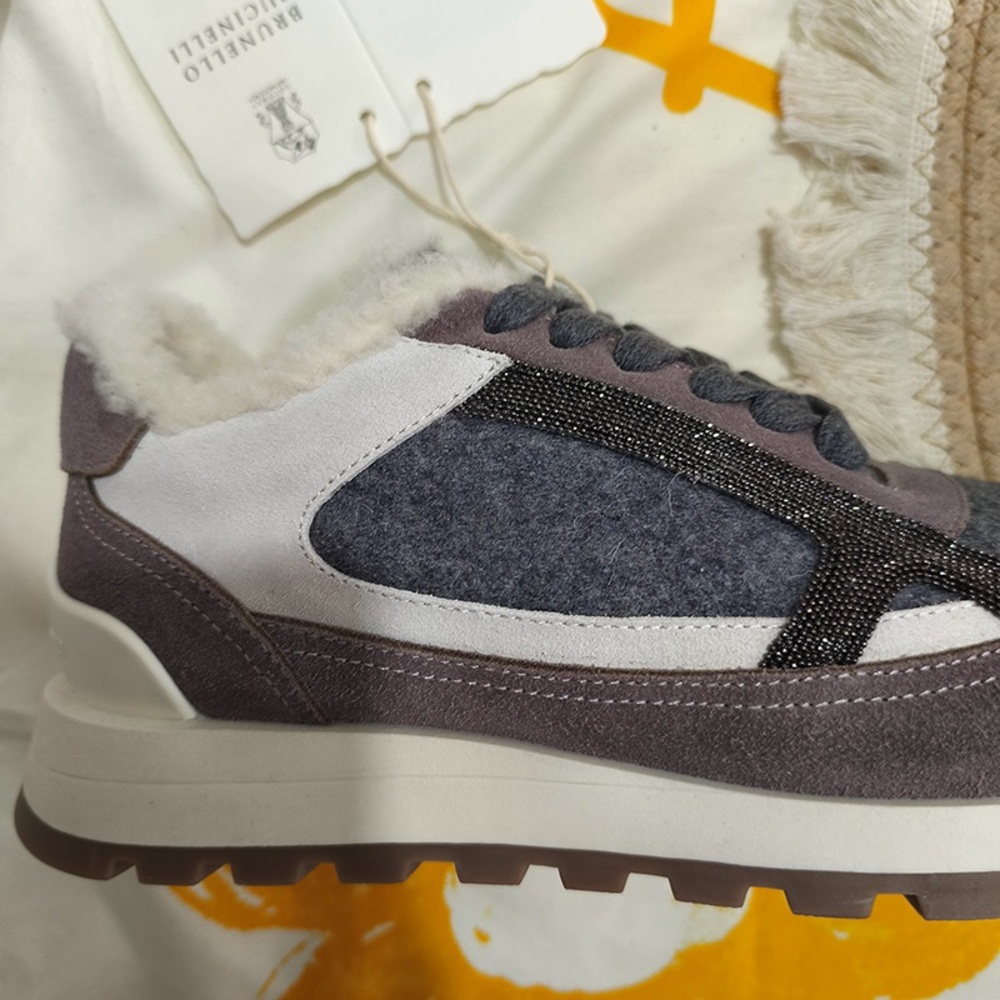 Brunello Cucinelli Wool-Lined Sneakers - Picture 4 of 8